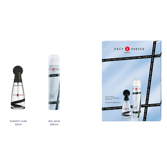 Pret a Porter Original toaletní voda 50 ml + deodorant sprej 200 ml, kosmetická sada pro ženy