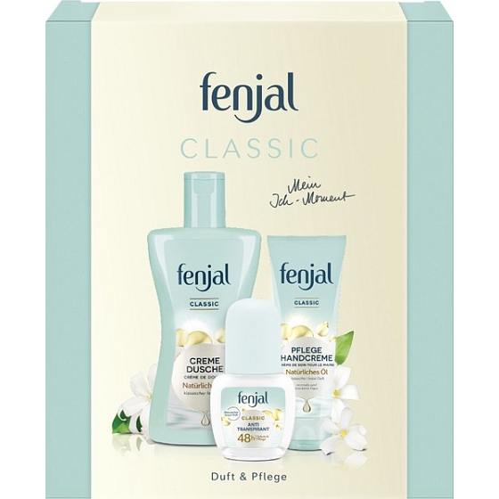 Fenjal Classic krém na ruce 75 ml + sprchový gel 200 ml + 48h kuličkový antiperspirant roll-on 50 ml, kosmetická sada