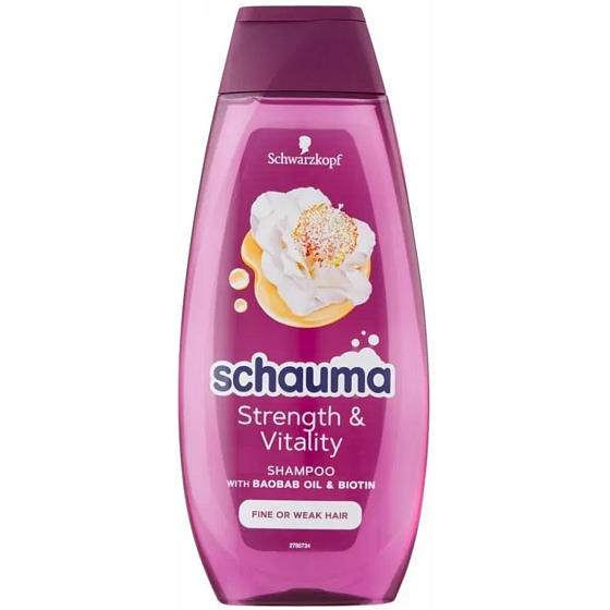 Schauma Strength & Vitality šampon s mikroživinami a biotinem pro jemné až slabé vlasy 400 ml