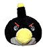 Angry Birds plyšová násadka na tužku/prstová hračka Černá 5 cm 1 kus