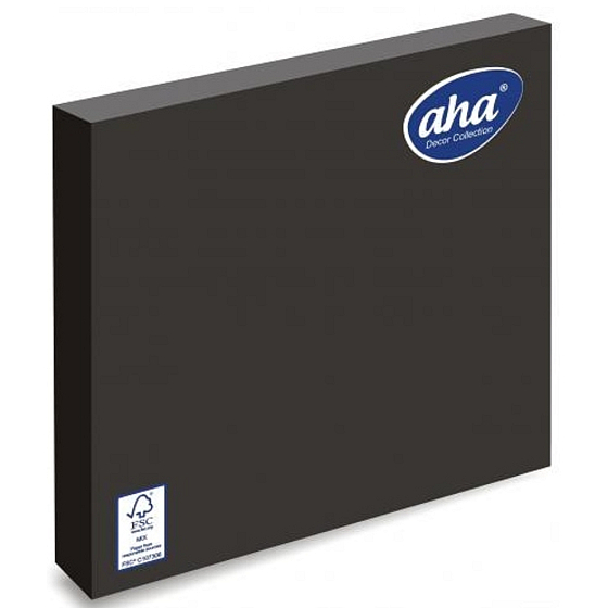 Aha Papírové ubrousky 3 vrstvé 33 x 33 cm 20 kusů Černá sytá