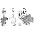 Charm Sterlingové stříbro 925 Třpytivý dílek puzzle, přívěsek na náramek přátelství