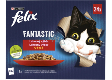 Felix Fantastic kapsičky pro kočky v želé kuřecí, hovězí, králík a jehněčí 24 x 85 g