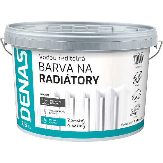 DENAS BARVA NA RADIÁTORY rychleschnoucí, 0100 bílá, 2,5 kg