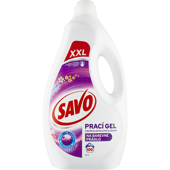 SAVO prací gel na barevné prádlo 100 praní, 5 l