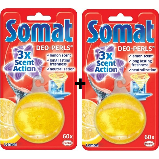 Somat Deo Perls Lemon osvěžovač myčky nádobí 2 x 20,5 g