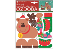 Ozdoba papírová skládací vánoční sob 23 x 19 cm