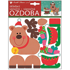 Ozdoba papírová skládací vánoční sob 23 x 19 cm