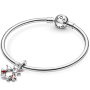 Charm Sterlingové stříbro 925 Disney Minnie Mouse & Mickey Mouse líbající se, přívěsek na náramek