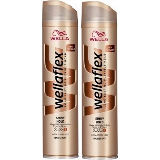 Wella Wellaflex Shiny Hold lak na vlasy ultra silné zpevnění 2 x 250 ml