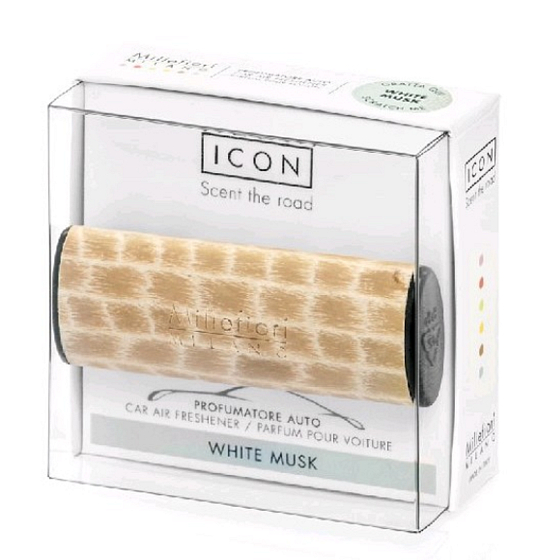 Millefiori Milano Icon White Musk - Bílé pižmo vůně do auta Wood voní až 2 měsíce 47 g