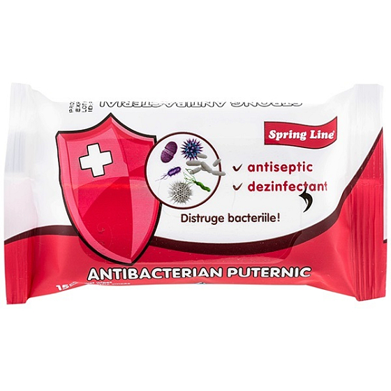 Doctor Wipes Spring Line Antibacterial vlhčené antibakteriální ubrousky 15 kusů