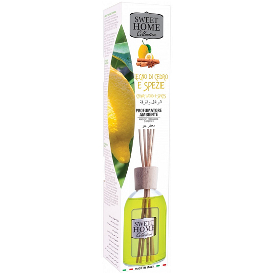 Sweet Home Cedrové dřevo a koření aroma difuzér s vonnými tyčinkami 100 ml
