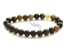 Tsavorite zelený náramek elastický přírodní kámen, kulička 8 mm / 16 - 17 cm, maskot zahradníků