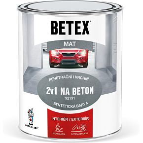 Betex S2131 2v1 základní i vrchní barva na beton 0110 šedá, 800 g Betex S2131 2v1 základní i vrchní barva na beton 0110 šedá, 800 g