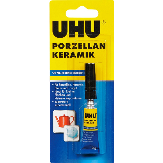 Uhu Porzellan Keramik sekundové lepidlo pro lepení porcelánu a keramiky 3 g