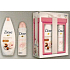 Dove Almond Purely Pampering Almond Cream with Hibiscus vyživující sprchový gel 250 ml + Powder Soft antiperspirant deodorant sprej 150 ml, kosmetická sada