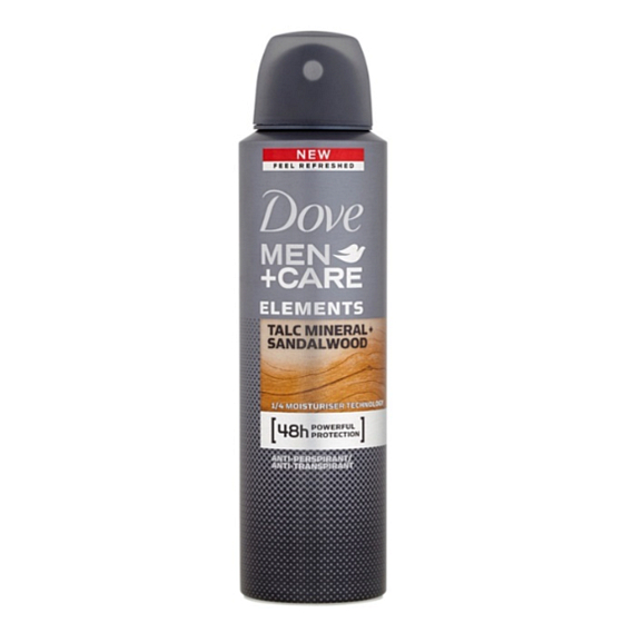Dove Men + Care Elements Talc Mineral + Sandalwood antiperspirant deodorant sprej s 48hodinovým účinkem pro muže 150 ml