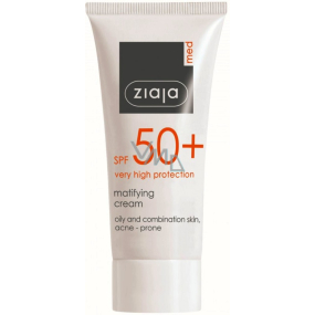 Ziaja Med Protecting SPF 50+ UVA + UVB matující opalovací krém mastnou a smíšenou pleť 50 ml