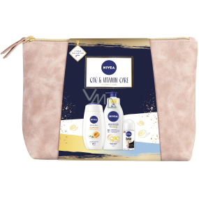 Nivea Q10 & Vitamin Care tělové mléko 400 ml + sprchový gel 250 ml + deodorant roll-on 50 ml + etue, kosmetická sada pro ženy