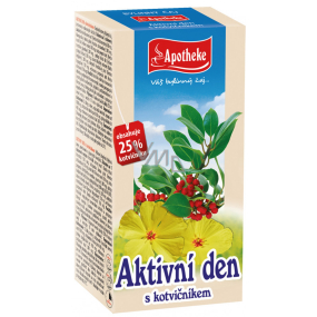 Apotheke Aktivní den s kotvičníkem bylinkový čaj přispívá k tělovému a svalovému tonu a energii 20 x 2 g
