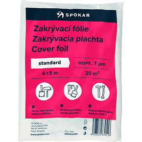Spokar Standard zakrývací fólie na malování, 7 µ, 20 m², 4 × 5 m