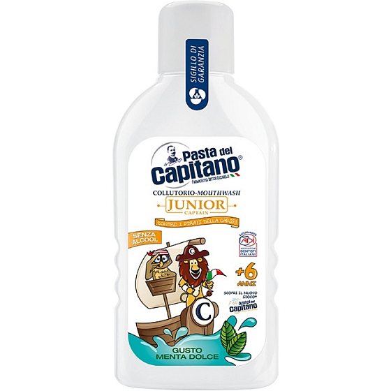 Pasta Del Capitano Junior Soft Mint ústní voda pro děti od 6 let 400 ml