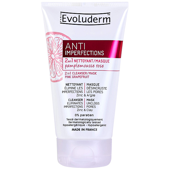 Evoluderm Anti Imperfection 2v1 čisticí gel - maska pro pleť se sklony k akné 150 ml