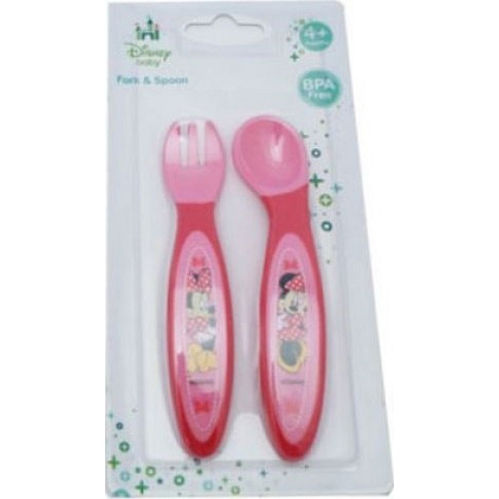 Disney Baby Minnie Mouse příbor růžovočervený pro děti 4+ měsíců