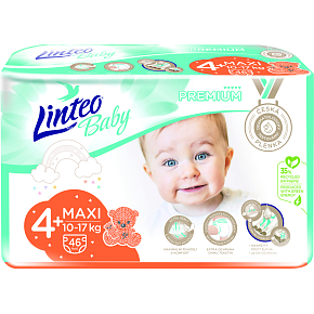 Linteo Baby Premium Maxi+ dětské pleny 10 až 17 kg, 46 ks