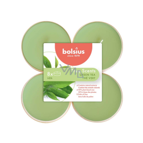 Bolsius Aromatic 2.0 Green Tea - Zelený čaj maxi vonné čajové svíčky 8 kusů, doba hoření 8 hodin