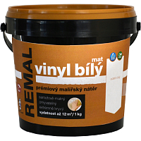 REMAL Vinyl bílý mat omyvatelná barva na zeď 1 kg