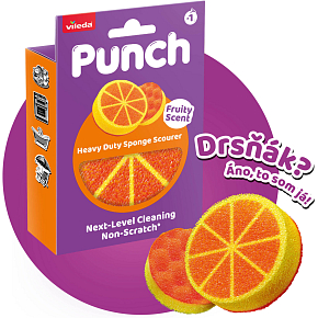 Vileda Punch houba na nádobí s vůní pomeranče, 1 kus