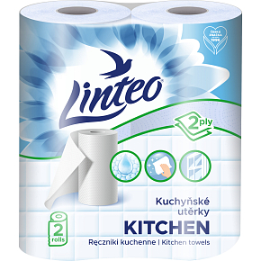 Linteo 2vrstvé kuchyňské papírové utěrky, 2× 10 m, 2 role