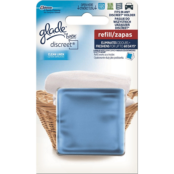 Glade Vůně čistoty Discreet osvěžovač vzduchu náhradní náplň 8 g