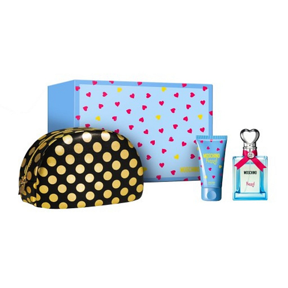 Moschino Funny! toaletní voda pro ženy 50 ml + tělové mléko 50 ml + kosmetická taška, dárková sada