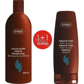 Ziaja Kakaové máslo krémové sprchové mýdlo 500 ml + krém na ruce 80 ml, duopack