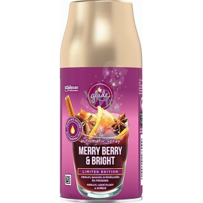 Glade Merry Berry & Bright automatický osvěžovač vzduchu s vůní merlotu, lesních plodů a koření, náhradní náplň sprej 269 ml