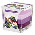 Emocio Blueberry Cheescake - Borůvkový cheesecake tříbarevná vonná svíčka sklo hranol 80 x 80 mm, doba hoření až 32 hodin