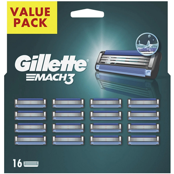 Gillette Mach3 náhradní hlavice 16 kusů, pro muže