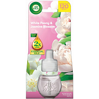 Air Wick Essential Oils White Peony & Jasmine Blossom - Pivoňka a jasmínový květ elektrický osvěžovač náhradní náplň 19 ml