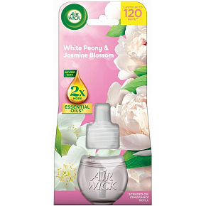 Air Wick Essential Oils White Peony & Jasmine Blossom - Pivoňka a jasmínový květ elektrický osvěžovač náhradní náplň 19 ml