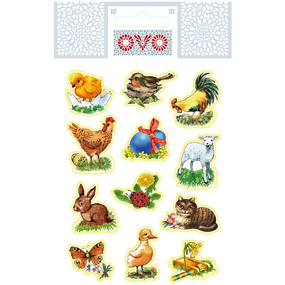 OVO obtisky na vajíčka tradiční, 12 motivů, 1 arch