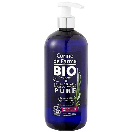 Corine de Farme Bio Organic Pure Aloe Vera micelární čisticí voda pro velmi citlivou a reaktivní pleť dávkovač 500 ml