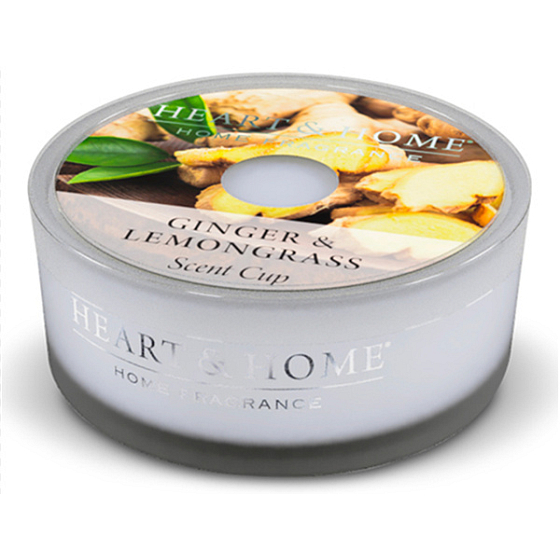 Heart & Home Zázvor a Citronová tráva Sojová vonná svíčka v mističce hoří až 12 hodin 38 g