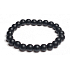 Onyx černý matný náramek elastický přírodní kámen, kulička 8 mm / 16 - 17 cm, kámen životní síly