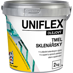 Uniflex olejový sklenářský tmel, přetíratelný, 2 kg Uniflex olejový sklenářský tmel, přetíratelný, 2 kg