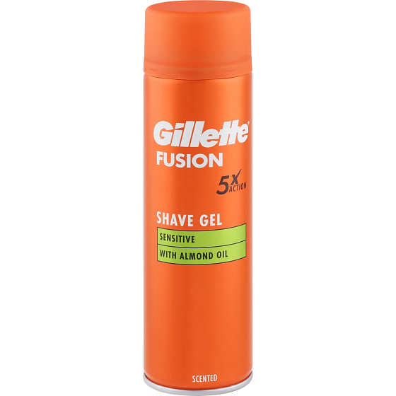 Gillette Fusion Sensitive gel na holení citlivá pleť pro muže 200 ml