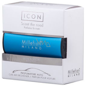 Millefiori Milano Icon Legni & Spezie - Dřevo a Koření vůně do auta Classic modrá 47 g