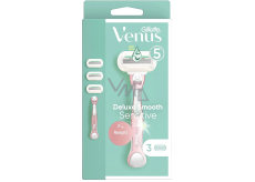 Gillette Venus Sensitive Rose Gold holicí strojek s kovovou rukojetí + náhradní hlavice 3 kusy pro ženy
